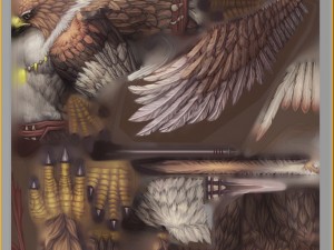 low poly 3d monster - goshawk sentinel Modello 3D