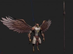 low poly 3d monster - goshawk sentinel Modello 3D