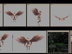 low poly 3d monster - goshawk sentinel Modello 3D