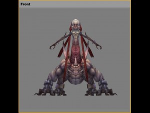 low poly 3d monster - crazy Model 3D