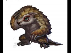 low poly 3d monster - pangolin 01 3D Model