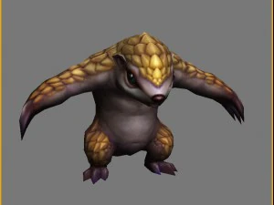 low poly 3d monster - pangolin 01 3D Model