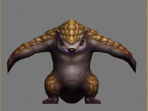 low poly 3d monster - pangolin 01 3D Model