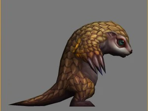 low poly 3d monster - pangolin 01 3D Model