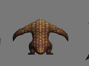 low poly 3d monster - pangolin 01 3D Model