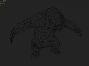 low poly 3d monster - pangolin 01 3D Model