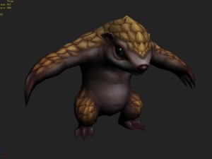 low poly 3d monster - pangolin 01 Modelo 3D