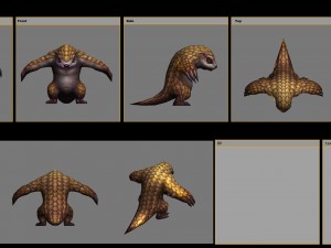 low poly 3d monster - pangolin 01 Modelo 3D