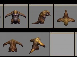low poly 3d monster - pangolin 01 3D Model