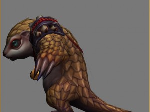 low poly 3d monster - pangolin 02 3D Model