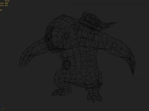low poly 3d monster - pangolin 02 3D Model