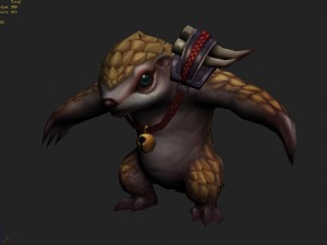 low poly 3d monster - pangolin 02 3D Model