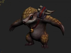 low poly 3d monster - pangolin 02 3D Model