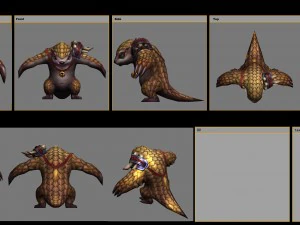 low poly 3d monster - pangolin 02 3D Model