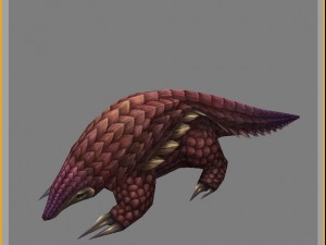 low poly 3d monster - pangolin 03 Modelo 3D