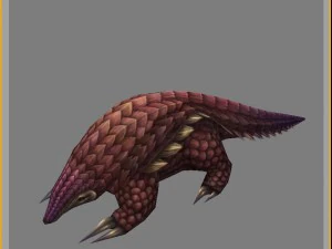 low poly 3d monster - pangolin 03 3D Model