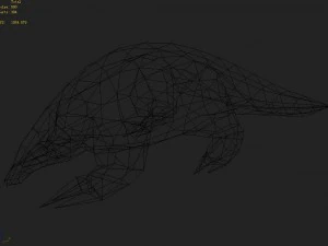 low poly 3d monster - pangolin 03 3D Model