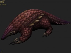 low poly 3d monster - pangolin 03 Modelo 3D