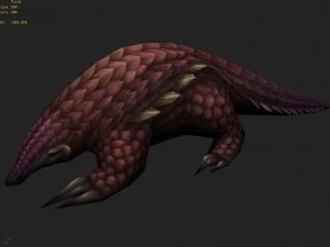 low poly 3d monster - pangolin 03 3D Model