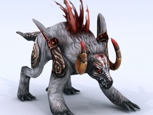 low poly 3d monster - female kunyu 02 3D Model
