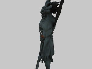 low poly 3d monster - di fu statue 3Dモデル
