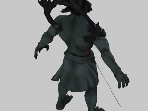 low poly 3d monster - di fu statue 3Dモデル