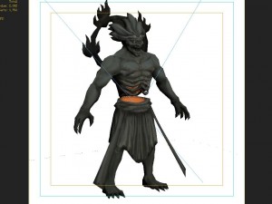 low poly 3d monster - di fu statue 3Dモデル