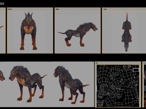 low poly 3d monster - hellhound 3D Model