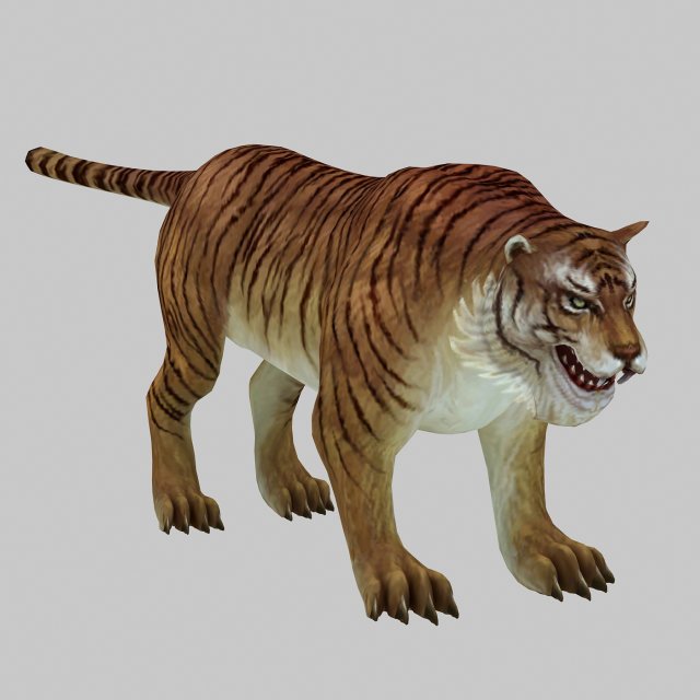 low poly 3d monster - dangle the tiger 3D Model .c4d .max .obj .3ds .fbx .stl .blend 