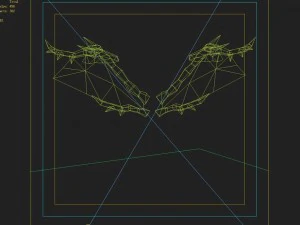 low poli 3d potw&oacute;r - skrzydła diabła Model 3D