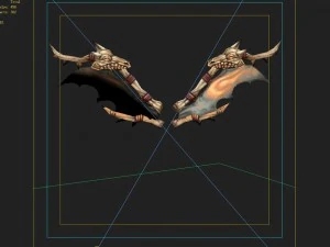 low poli 3d potw&oacute;r - skrzydła diabła Model 3D