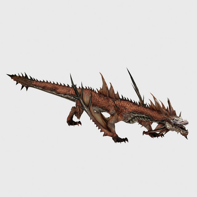 low poly 3d monster - flying beast 3D Model .c4d .max .obj .3ds .fbx .stl .blend 