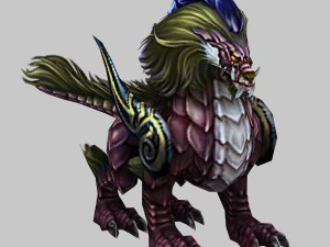 monster - merah muda hewan liar mitos 02 Model 3D