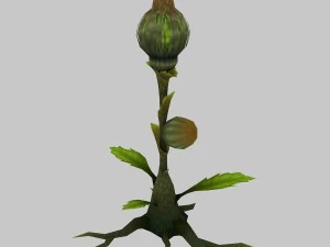low poly 3d monster - attack - plant 3D Model