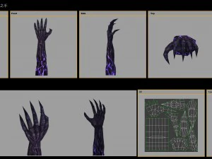 low poly 3d monster - ghostly hand 3D Model