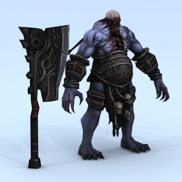 low poly 3d monster - executioner 3D Model .c4d .max .obj .3ds .fbx .stl .blend 