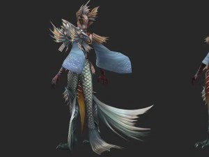 low poly 3d monster - squid trainer 3D Model