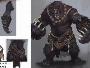 लो पॉली 3डी मॉन्स्टर - ब्लैक विंड किंग बियर 3D मॉडल