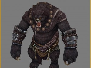 low poly 3d monster - black wind king bear 3D 모델