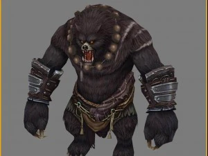 low poly 3d monster - black wind king bear 3D Model