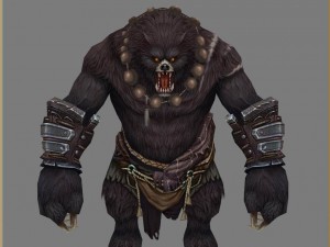 low poly 3d monster - black wind king bear 3D 모델