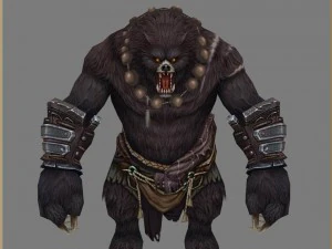 low poly 3d monster - black wind king bear 3D Model