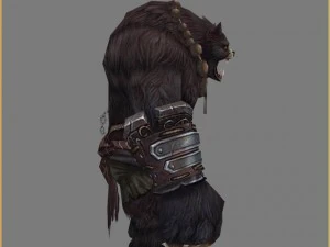 low poly 3d monster - black wind king bear 3D Model