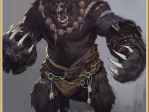 low poly 3d monster - black wind king bear 3D Model
