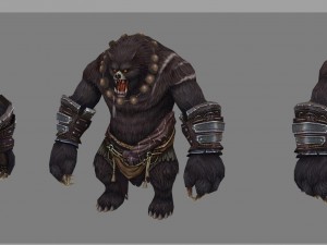 low poly 3d monster - black wind king bear 3D 모델