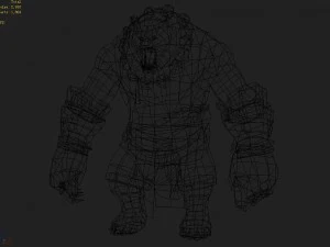 low poly 3d monster - black wind king bear 3D Model