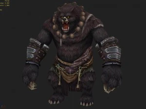 low poly 3d monster - black wind king bear 3D Model