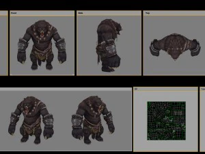 low poly 3d monster - black wind king bear 3D Model