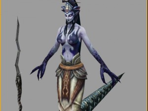 low poly 3d monster - black wind snake girl 3D Модель