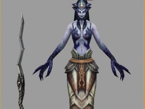 low poly 3d monster - black wind snake girl 3D Модель